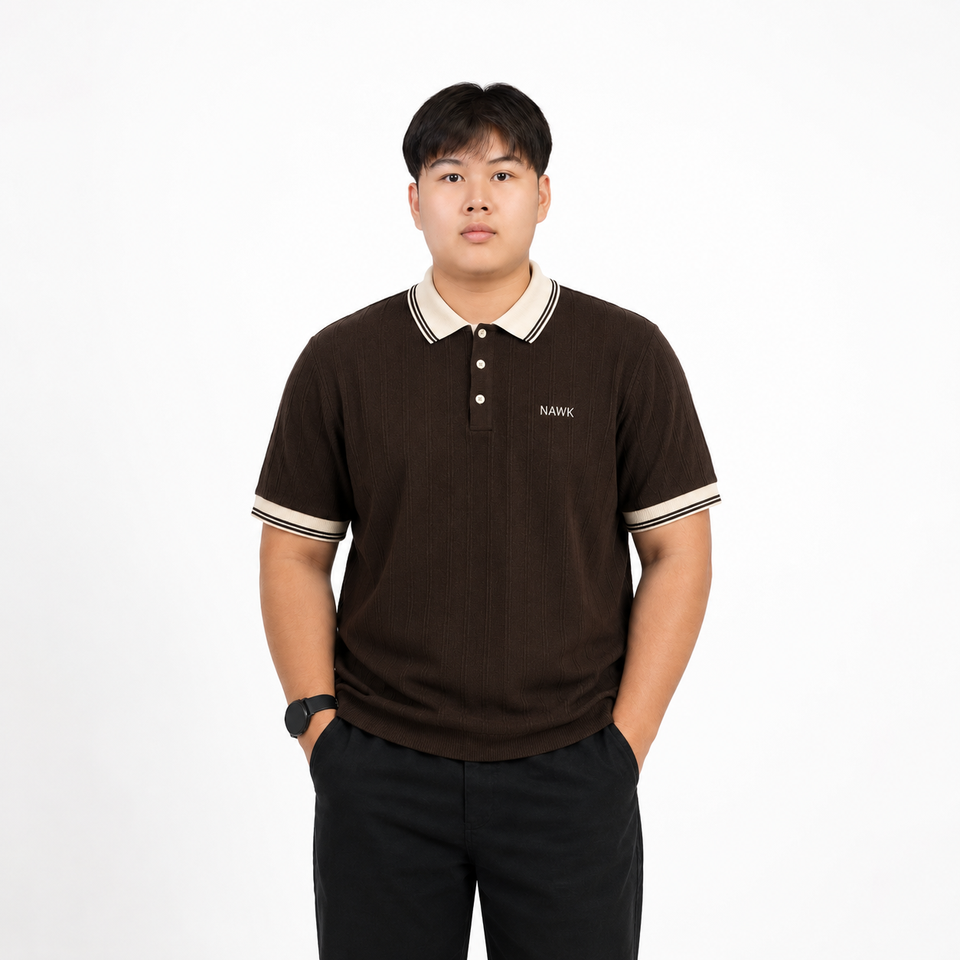 Brown NAWK polo studio portrait