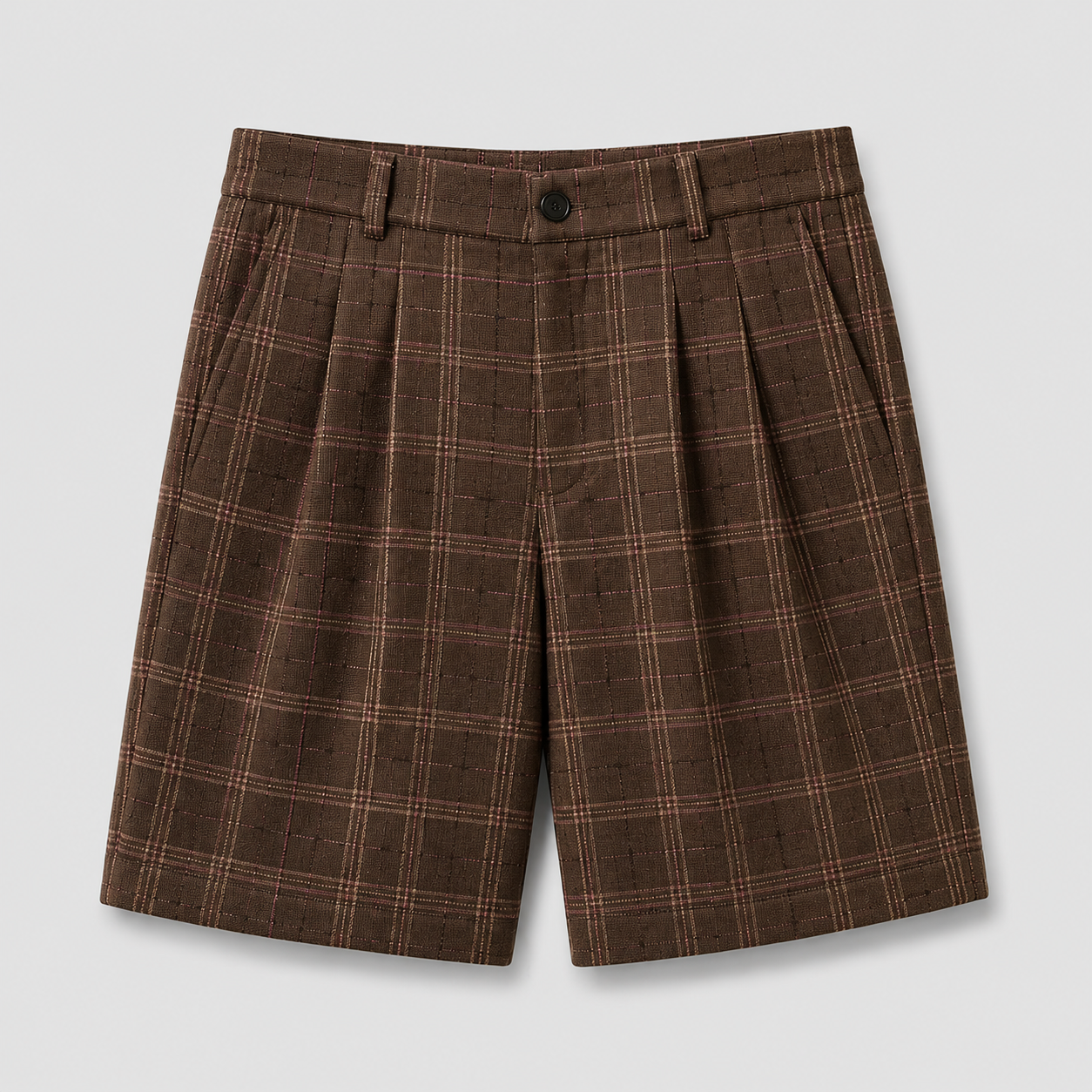 Brown checked shorts
