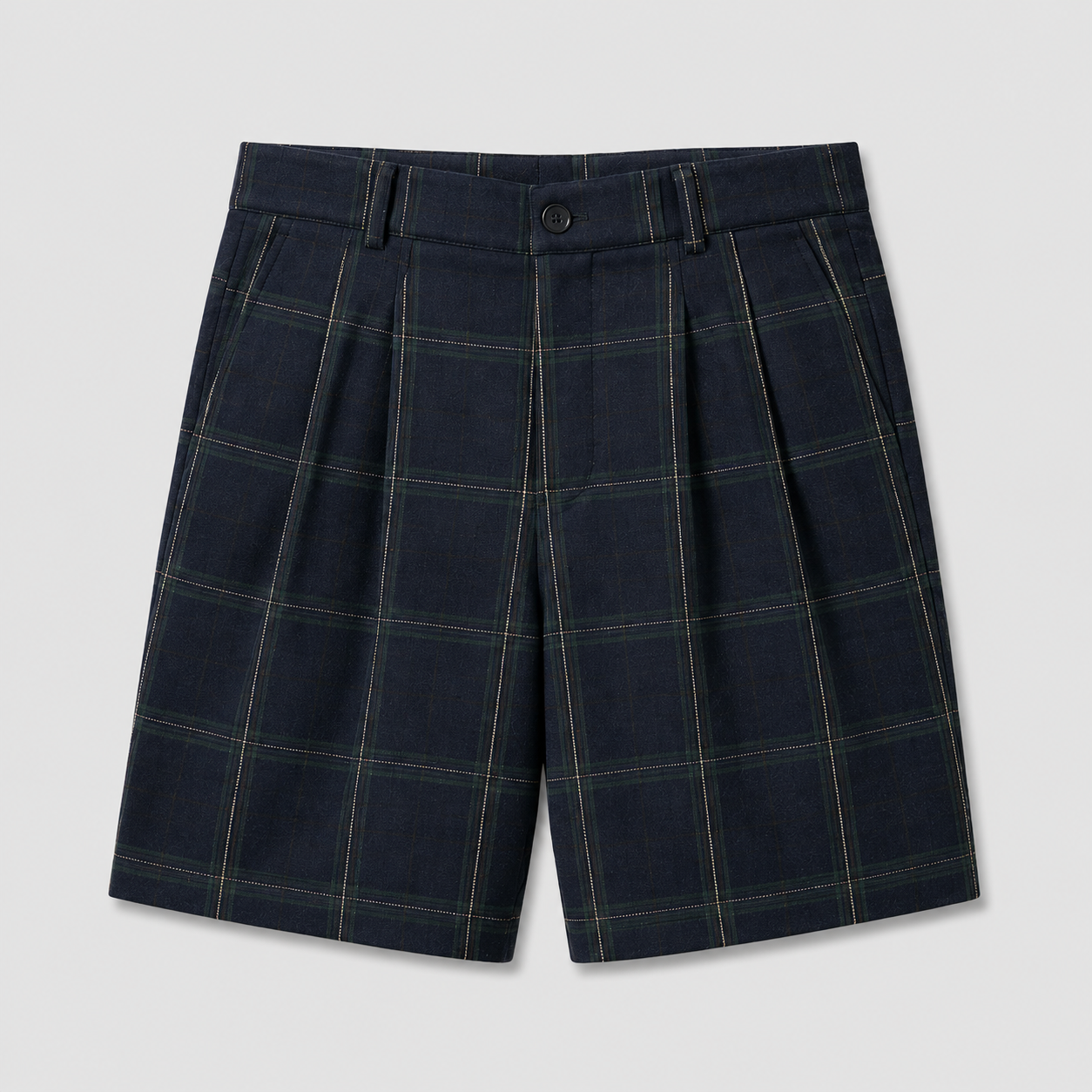 Midnight blue checked shorts